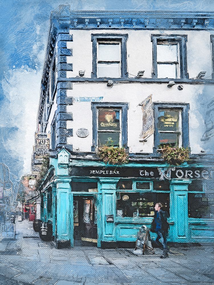 Dublin City Watercolor Art Ireland (17) art print by Justyna Jaszke for $57.95 CAD