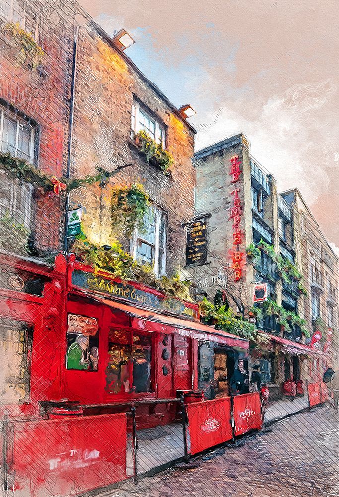 Dublin City Watercolor Art Ireland (19) art print by Justyna Jaszke for $57.95 CAD