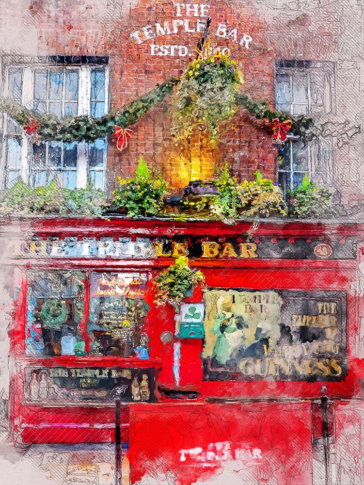 Dublin City Watercolor Art Ireland (20) art print by Justyna Jaszke for $57.95 CAD