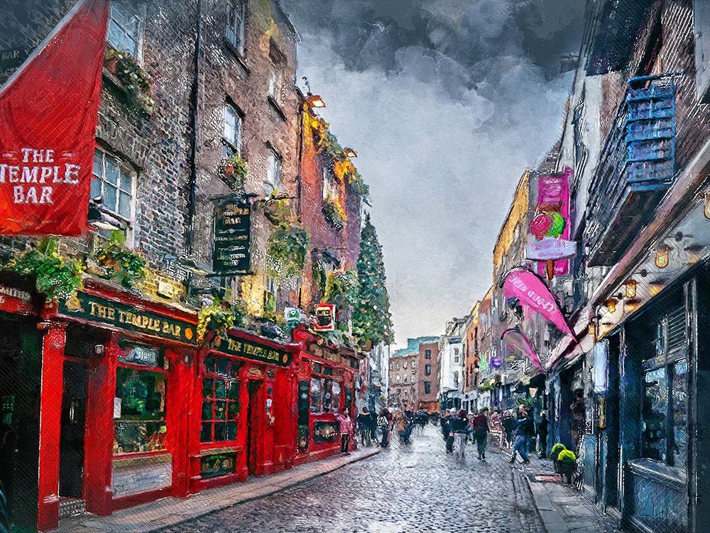 Dublin City Watercolor Art Ireland (22) art print by Justyna Jaszke for $57.95 CAD