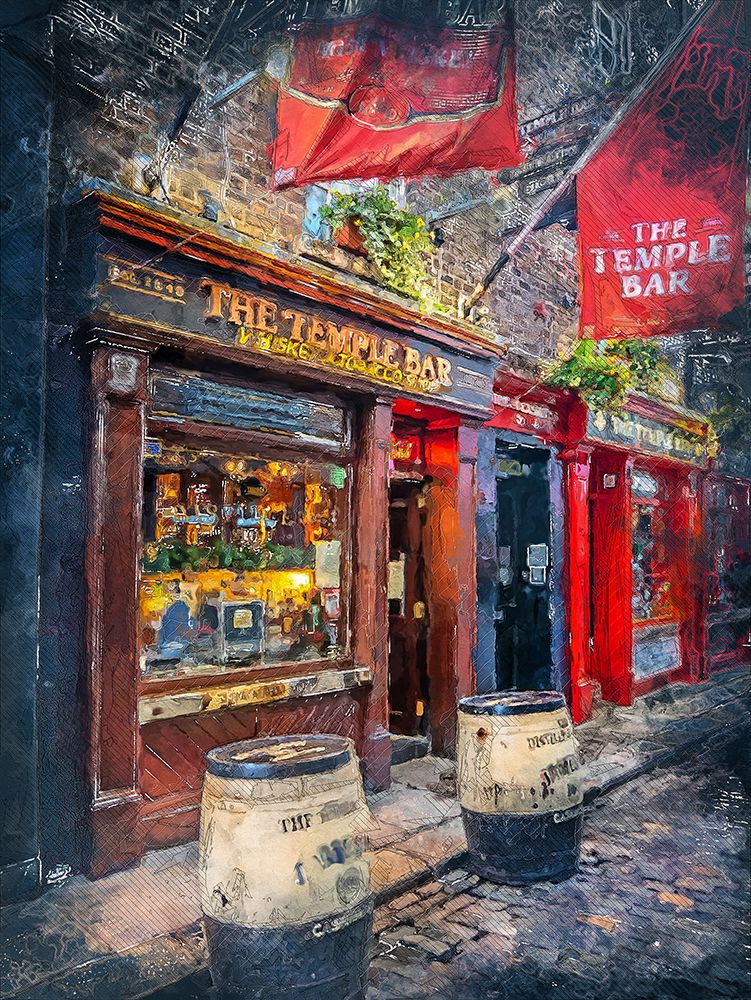 Dublin City Watercolor Art Ireland (23) art print by Justyna Jaszke for $57.95 CAD
