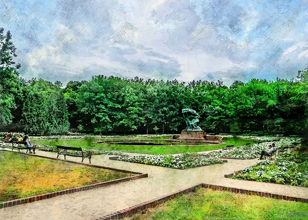 Warsaw City Watercolor Art Poland (9) art print by Justyna Jaszke for $57.95 CAD