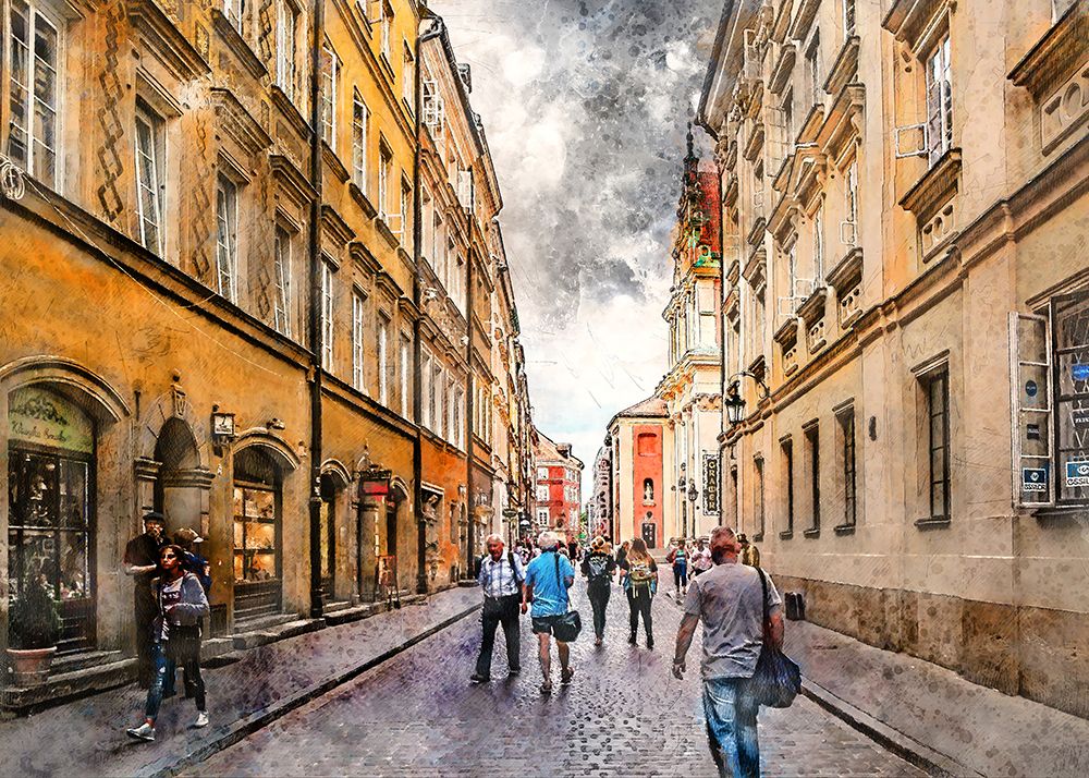 Warsaw City Watercolor Art Poland (22) art print by Justyna Jaszke for $57.95 CAD