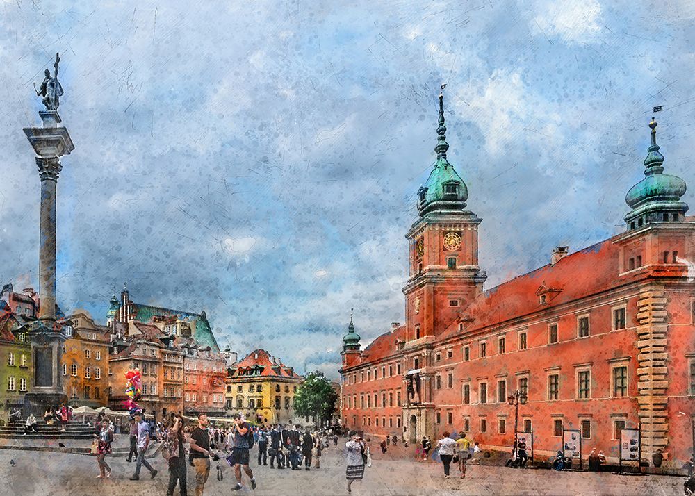 Warsaw City Watercolor Art Poland (34) art print by Justyna Jaszke for $57.95 CAD