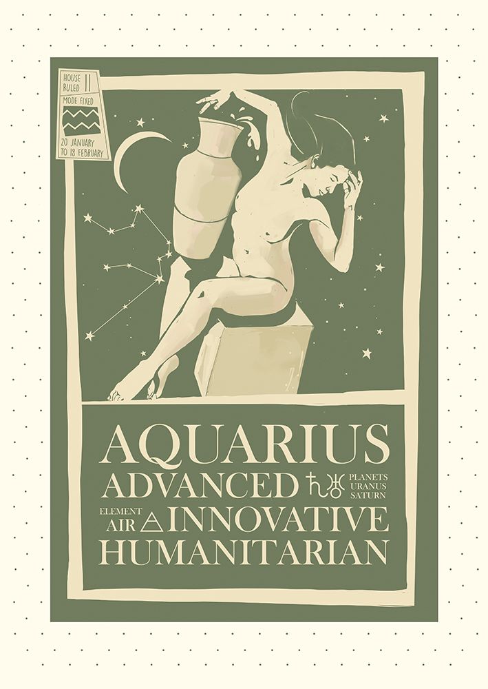 Aquarius Zodiac Poster art print by Dionisis Gemos for $57.95 CAD