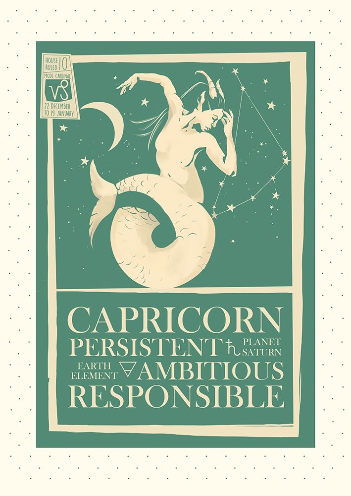 Capricorn Zodiac Poster art print by Dionisis Gemos for $57.95 CAD
