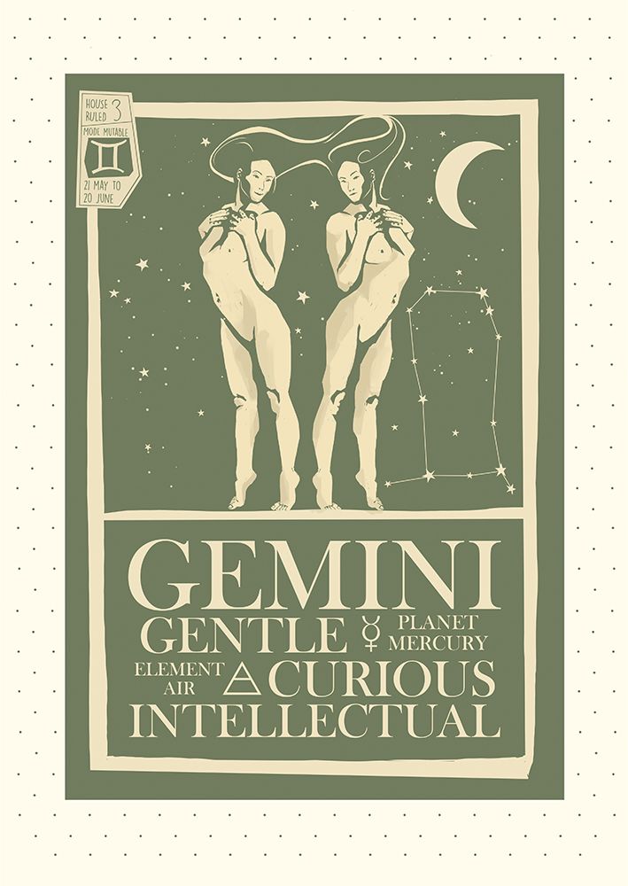 Gemini Zodiac Poster art print by Dionisis Gemos for $57.95 CAD
