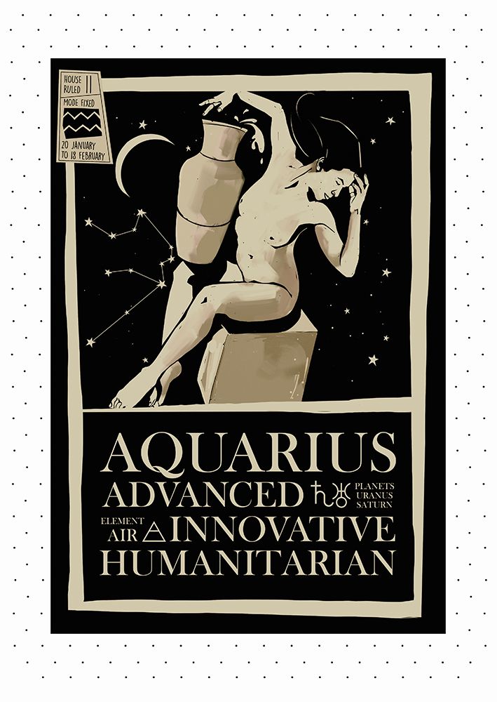 Aquarius Zodiac Poster art print by Dionisis Gemos for $57.95 CAD