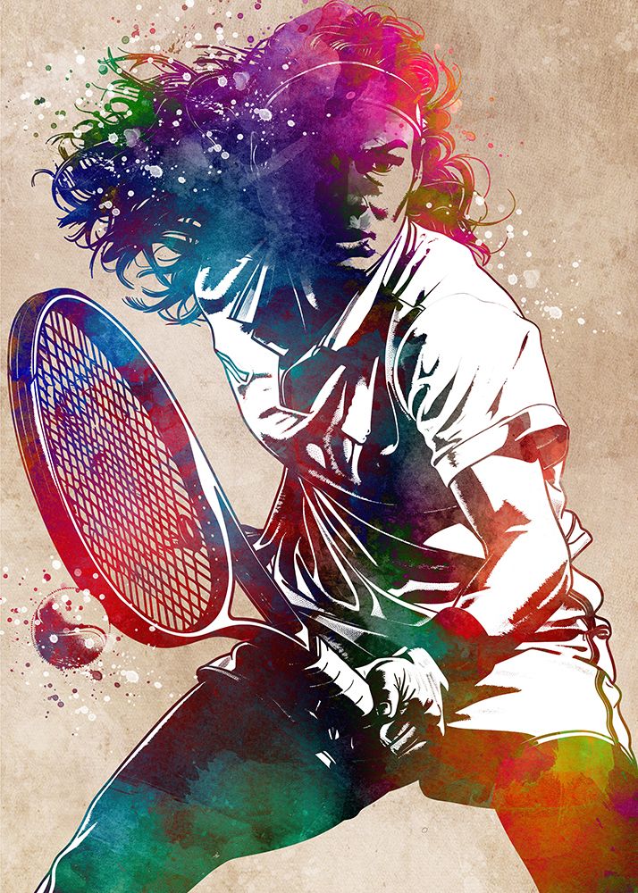 Sport Tennis Player Art (2) art print by Justyna Jaszke for $57.95 CAD
