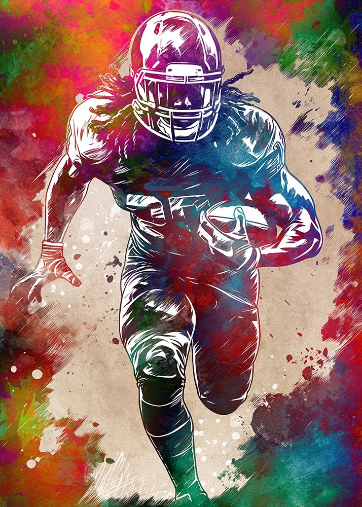 Sport American Football Player Art art print by Justyna Jaszke for $57.95 CAD