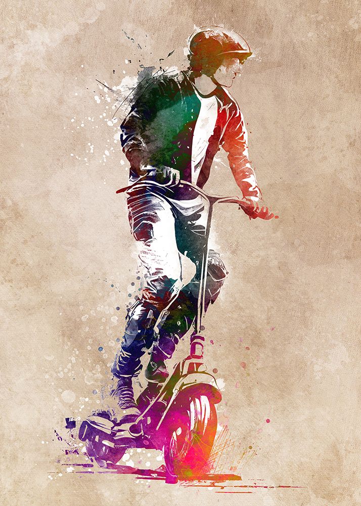 Sport Electric Scooter Art art print by Justyna Jaszke for $57.95 CAD