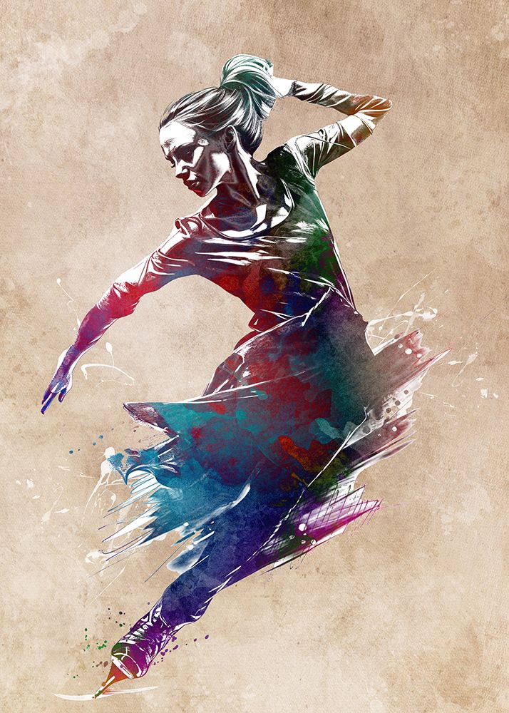 Sport Figure Skating Art (1) art print by Justyna Jaszke for $57.95 CAD