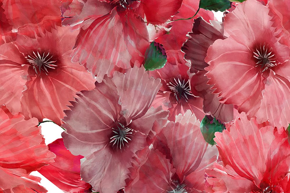 Big Red Flowers 2 art print by cartissi for $57.95 CAD