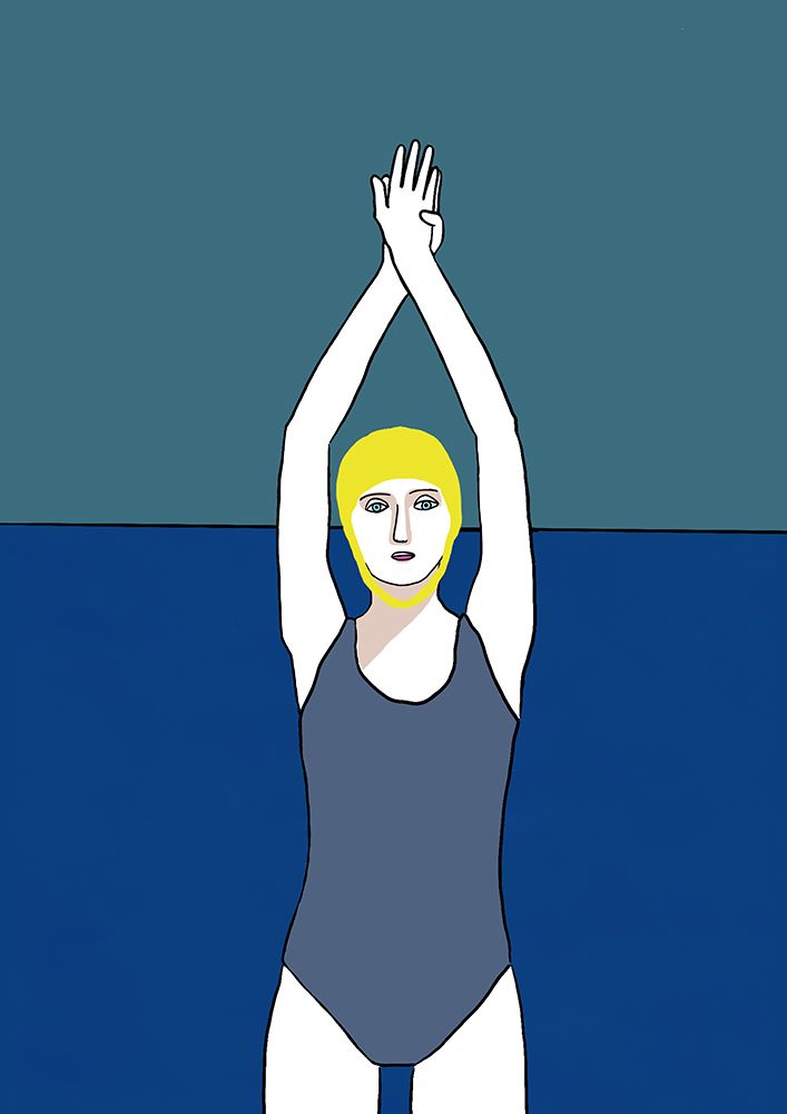 Swimmer with Yellow Cap art print by Sharyn Bursic for $57.95 CAD