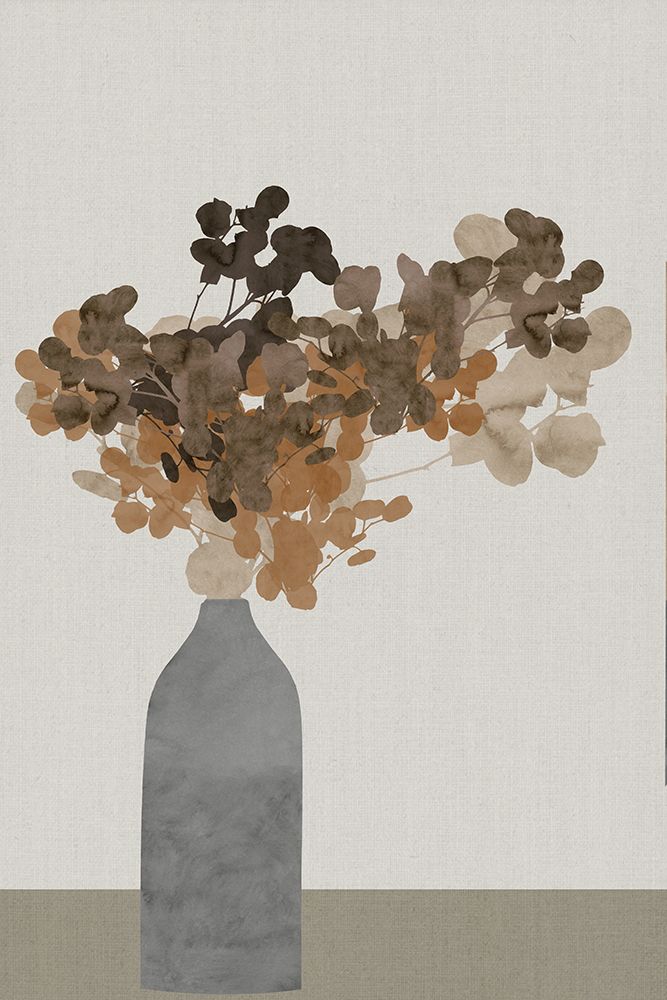 Rust Brown Dried Flowers In Vase On Table 2 art print by cartissi for $57.95 CAD