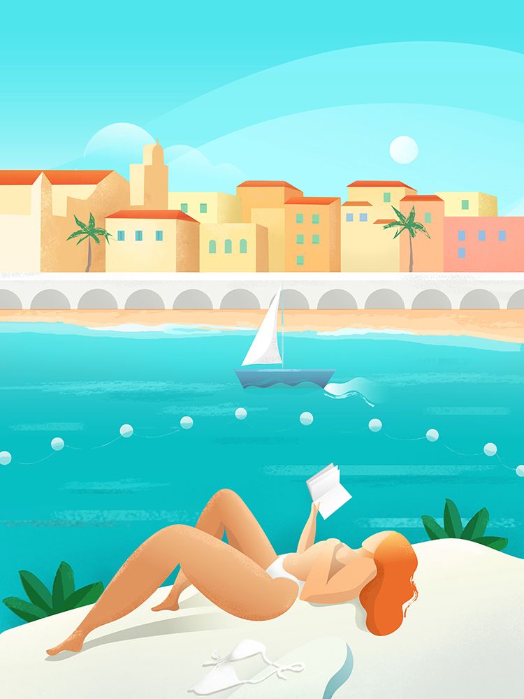 Cote DAnd#039;azur art print by Petra Lizde for $57.95 CAD