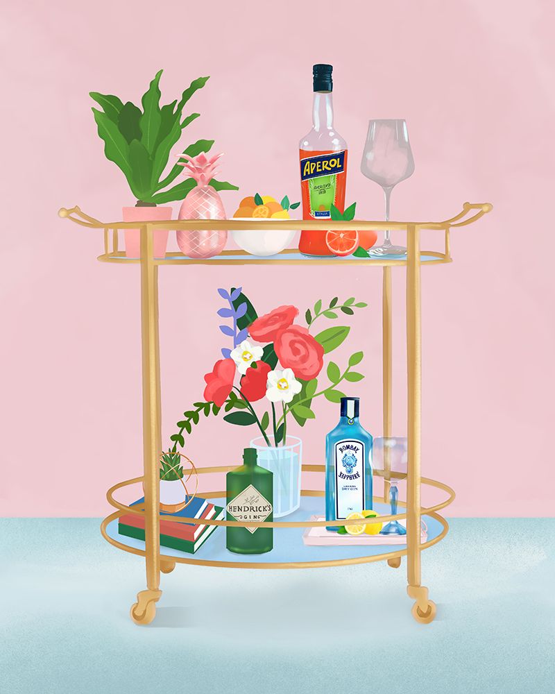 Bar Cart art print by Petra Lizde for $57.95 CAD