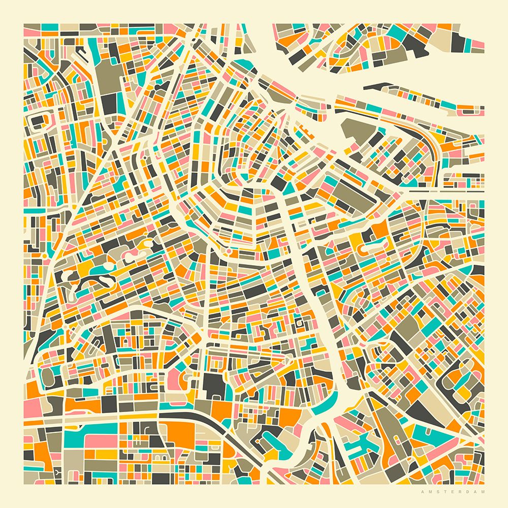 Amsterdam Map art print by Blue Jazzberry for $57.95 CAD