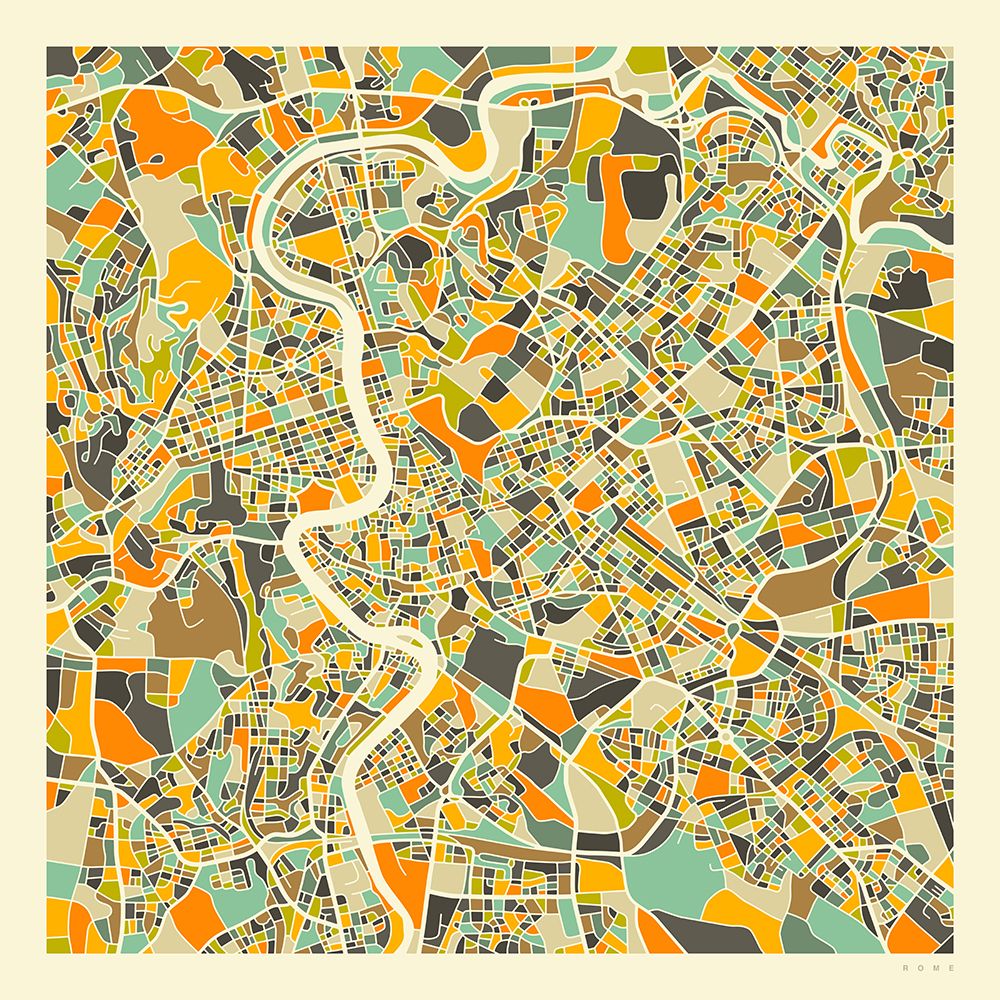 Rome Map art print by Blue Jazzberry for $57.95 CAD