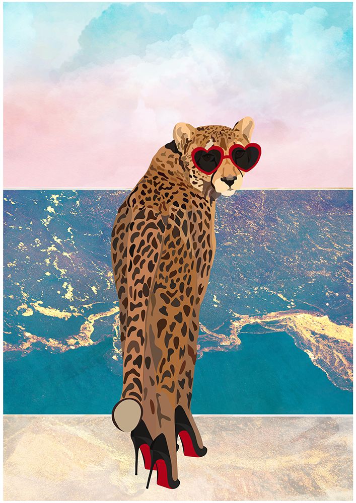 Cheetah on holiday art print by Sarah Manovski for $57.95 CAD