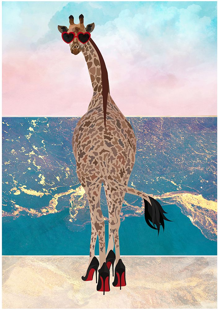 Giraffe on holiday art print by Sarah Manovski for $57.95 CAD