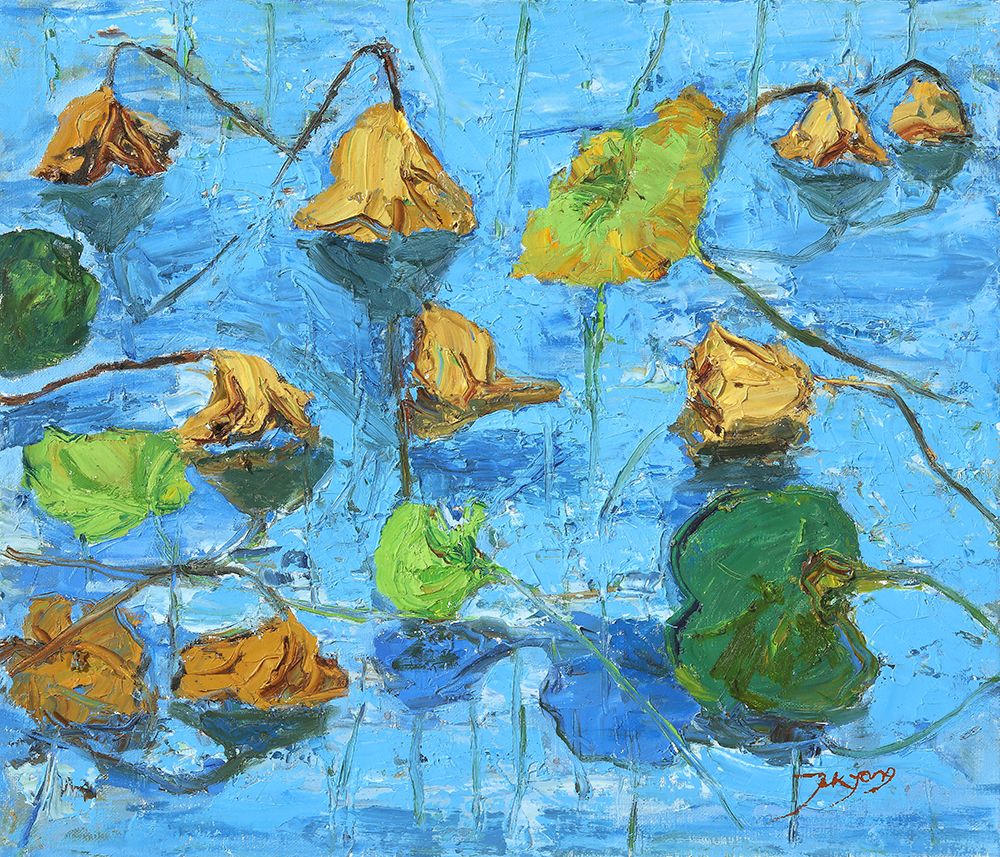 Yellow Lotus Leaves art print by Jukyong Park for $57.95 CAD