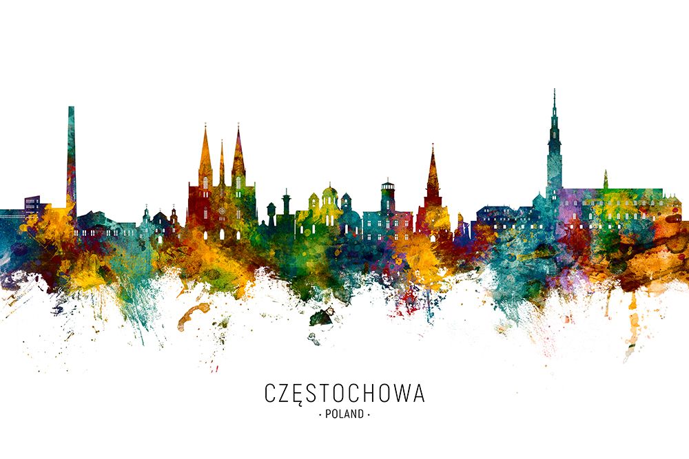 Czestochowa Poland Skyline art print by Michael Tompsett for $57.95 CAD