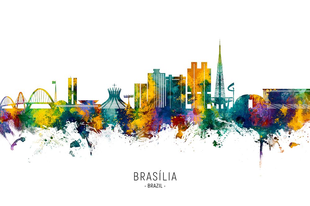 Brasilia Brazil Skyline art print by Michael Tompsett for $57.95 CAD