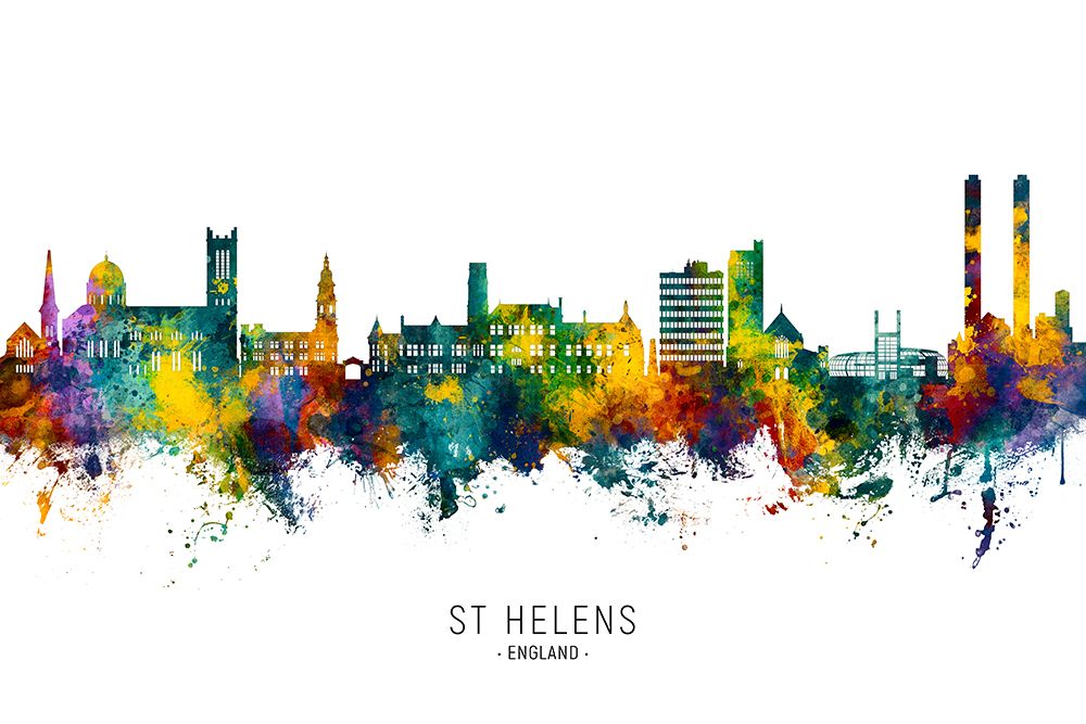St Helens England Skyline art print by Michael Tompsett for $57.95 CAD