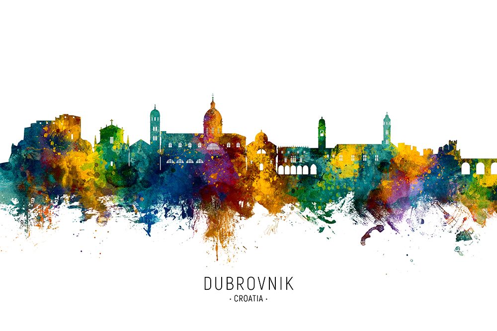 Dubrovnik Croatia Skyline art print by Michael Tompsett for $57.95 CAD