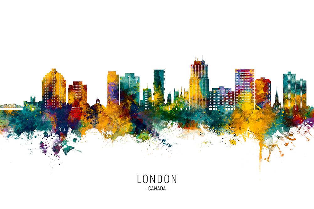 London Canada Skyline art print by Michael Tompsett for $57.95 CAD