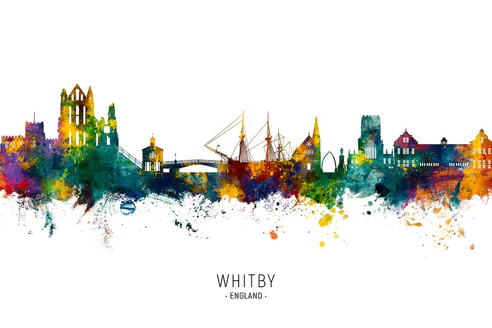 Whitby England Skyline art print by Michael Tompsett for $57.95 CAD