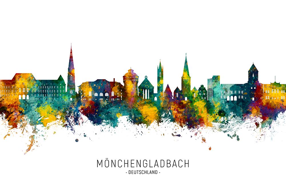 MApnchengladbach Germany Skyline art print by Michael Tompsett for $57.95 CAD