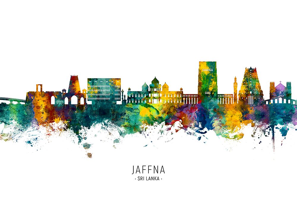 Jaffna Sri Lanka Skyline art print by Michael Tompsett for $57.95 CAD