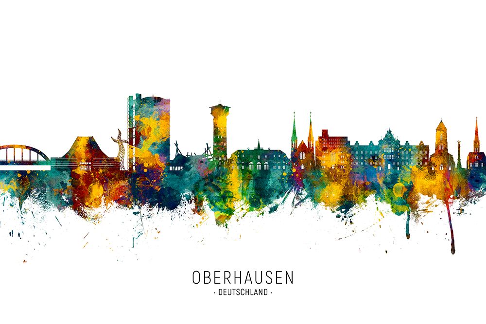 Oberhausen Germany Skyline art print by Michael Tompsett for $57.95 CAD