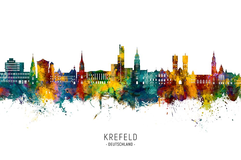 Krefeld Germany Skyline art print by Michael Tompsett for $57.95 CAD