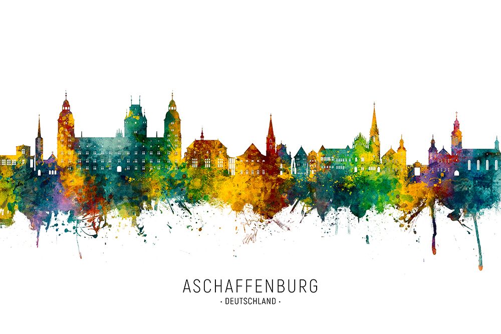 Aschaffenburg Germany Skyline art print by Michael Tompsett for $57.95 CAD