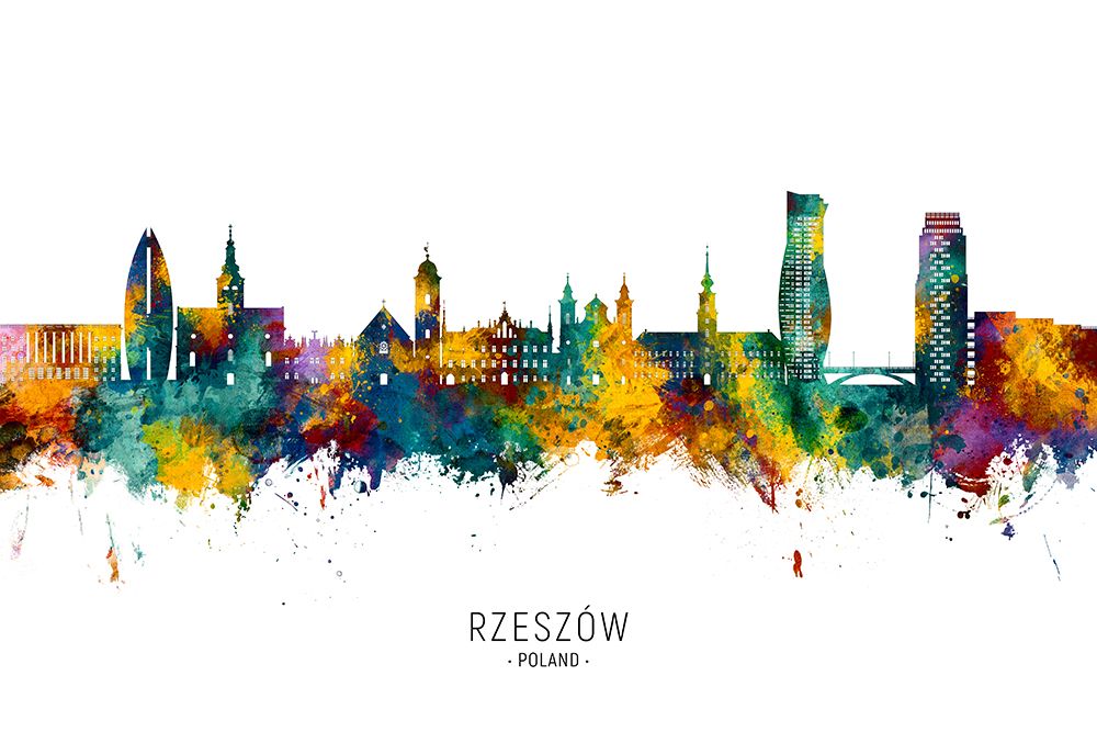 RzeszAAndsup3;w Poland Skyline art print by Michael Tompsett for $57.95 CAD
