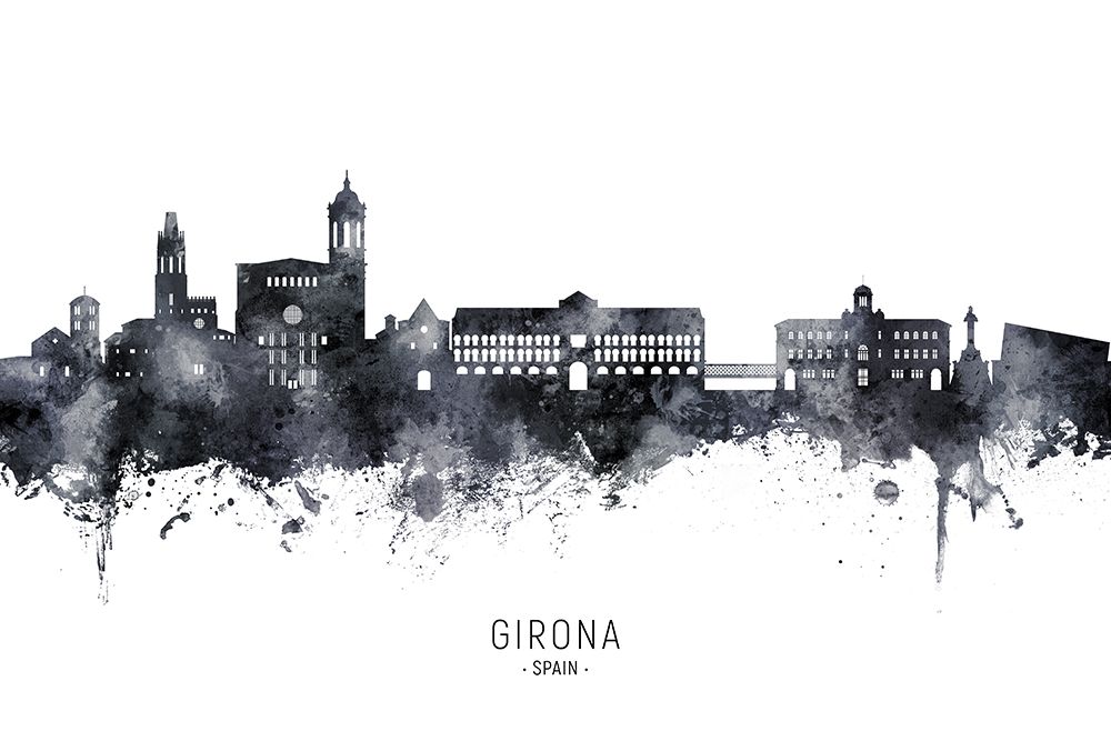 Girona Spain Skyline art print by Michael Tompsett for $57.95 CAD