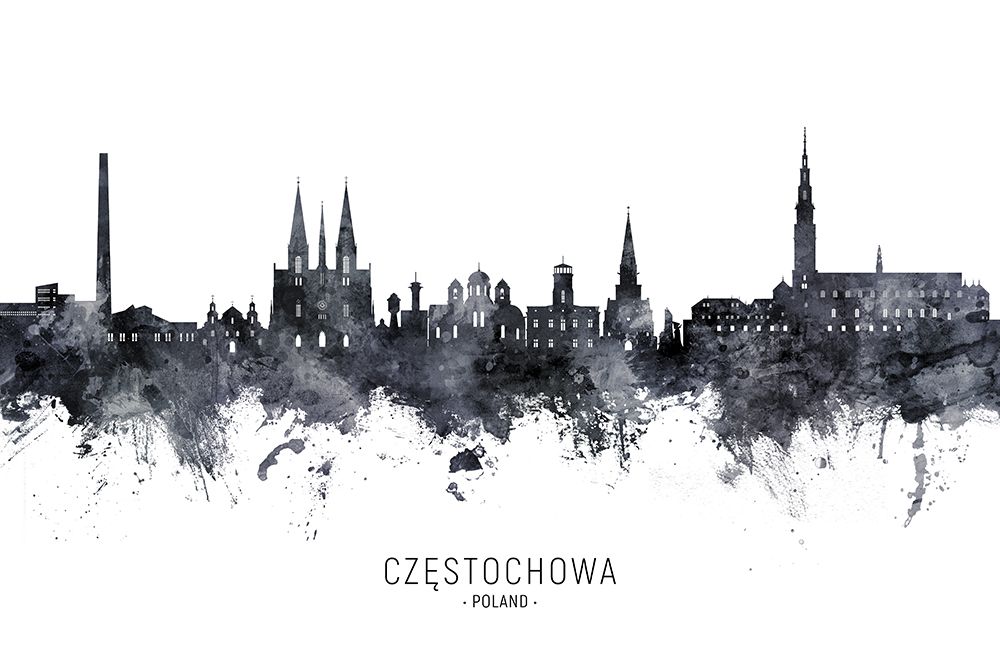 Czestochowa Poland Skyline art print by Michael Tompsett for $57.95 CAD