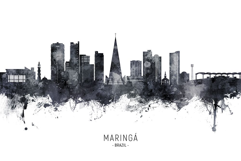Maringa Skyline Brazil art print by Michael Tompsett for $57.95 CAD