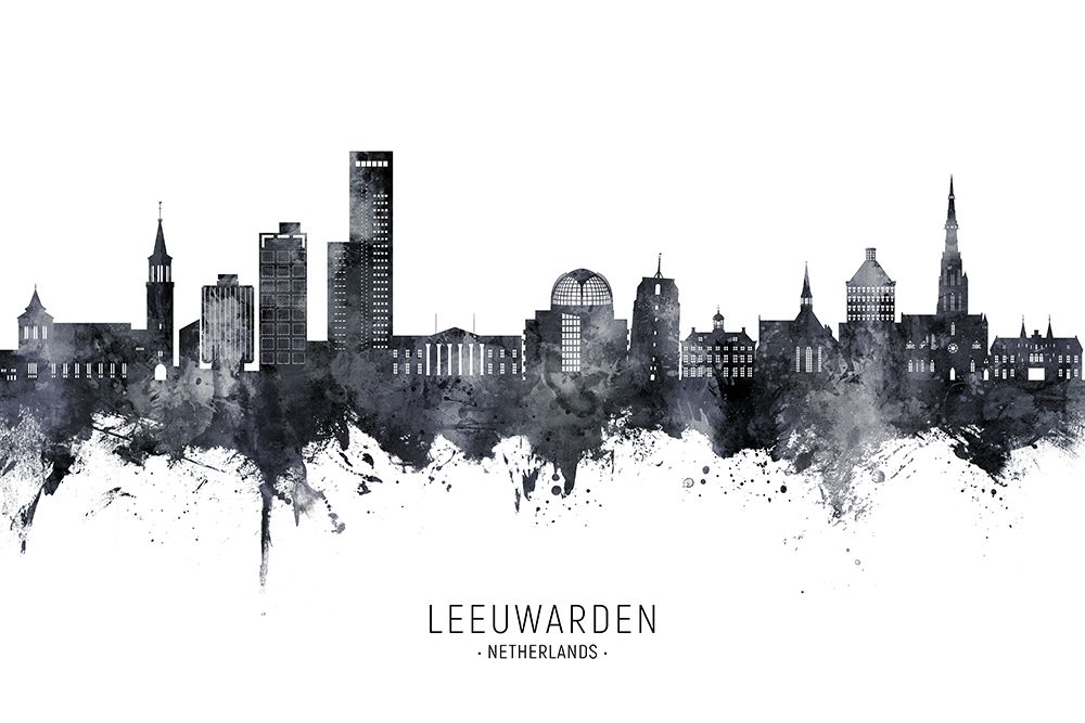 Leeuwarden The Netherlands Skyline art print by Michael Tompsett for $57.95 CAD