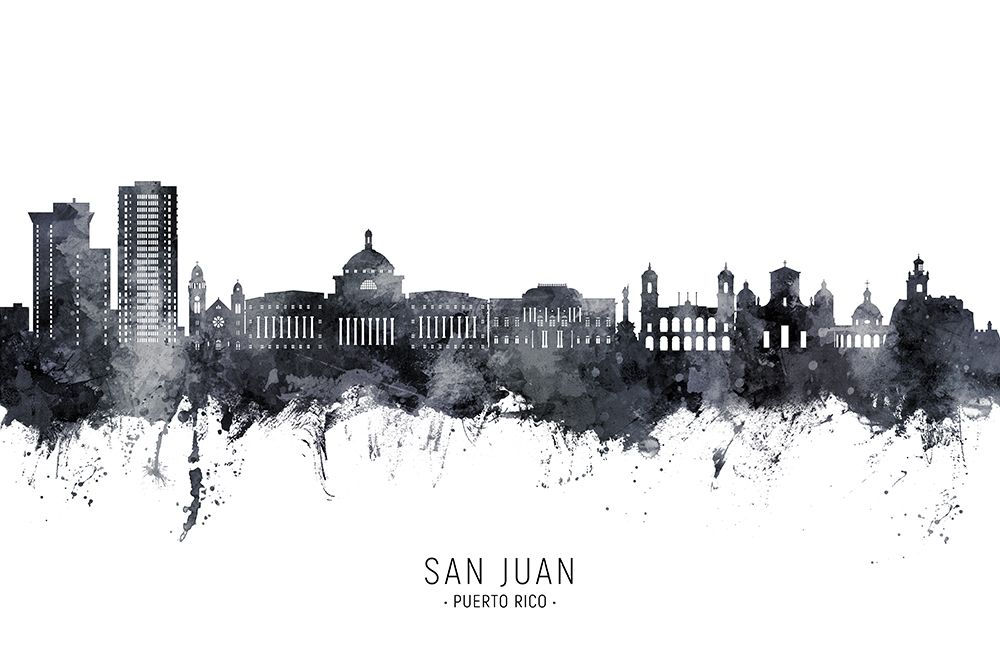 San Juan Puerto Rico Skyline art print by Michael Tompsett for $57.95 CAD