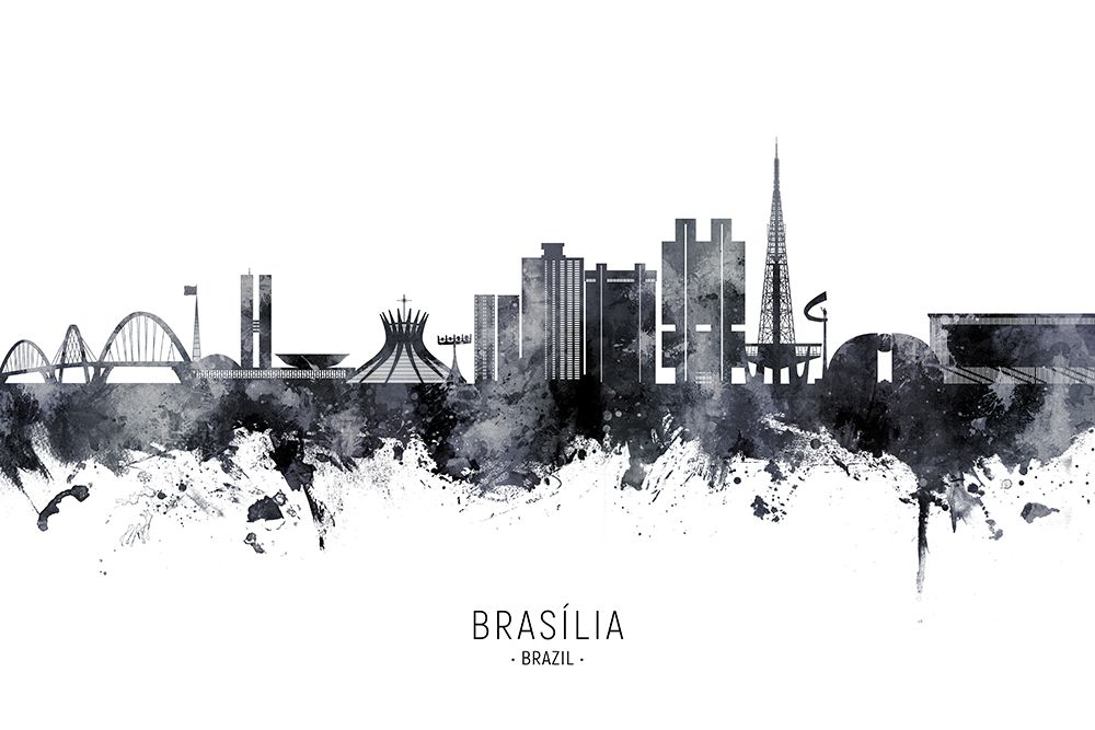 Brasilia Brazil Skyline art print by Michael Tompsett for $57.95 CAD