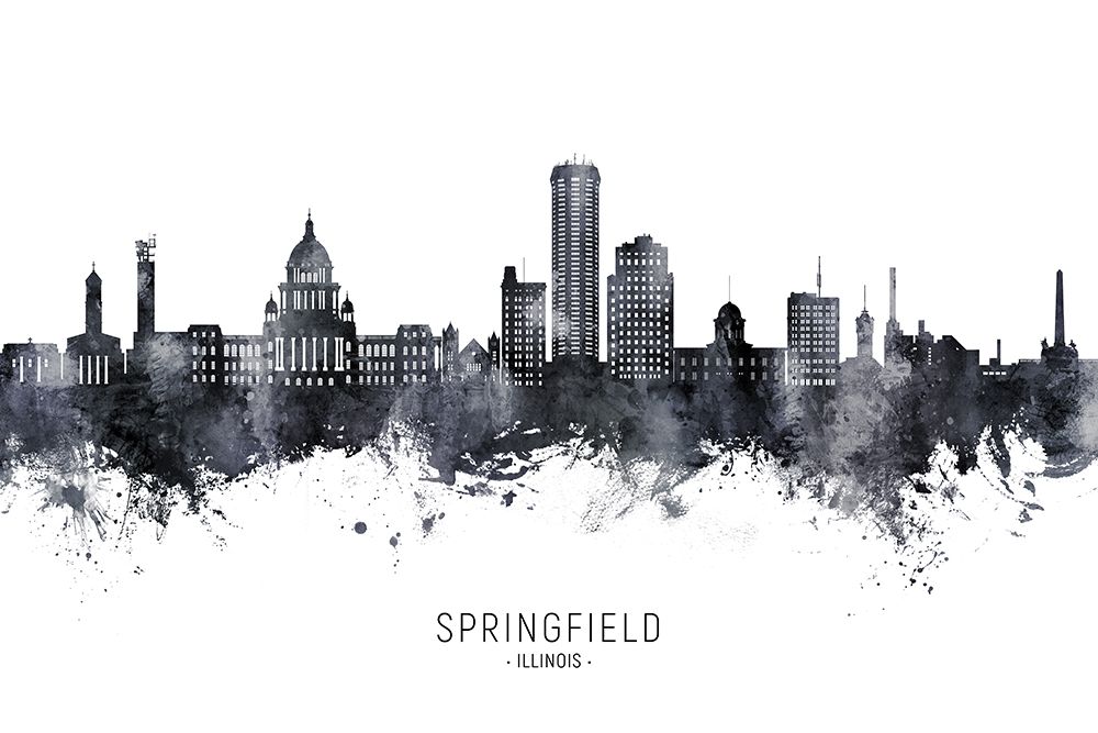 Springfield Illinois Skyline art print by Michael Tompsett for $57.95 CAD
