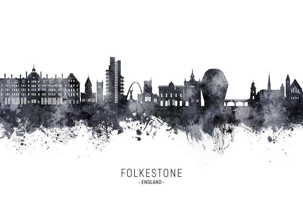Folkestone England Skyline art print by Michael Tompsett for $57.95 CAD