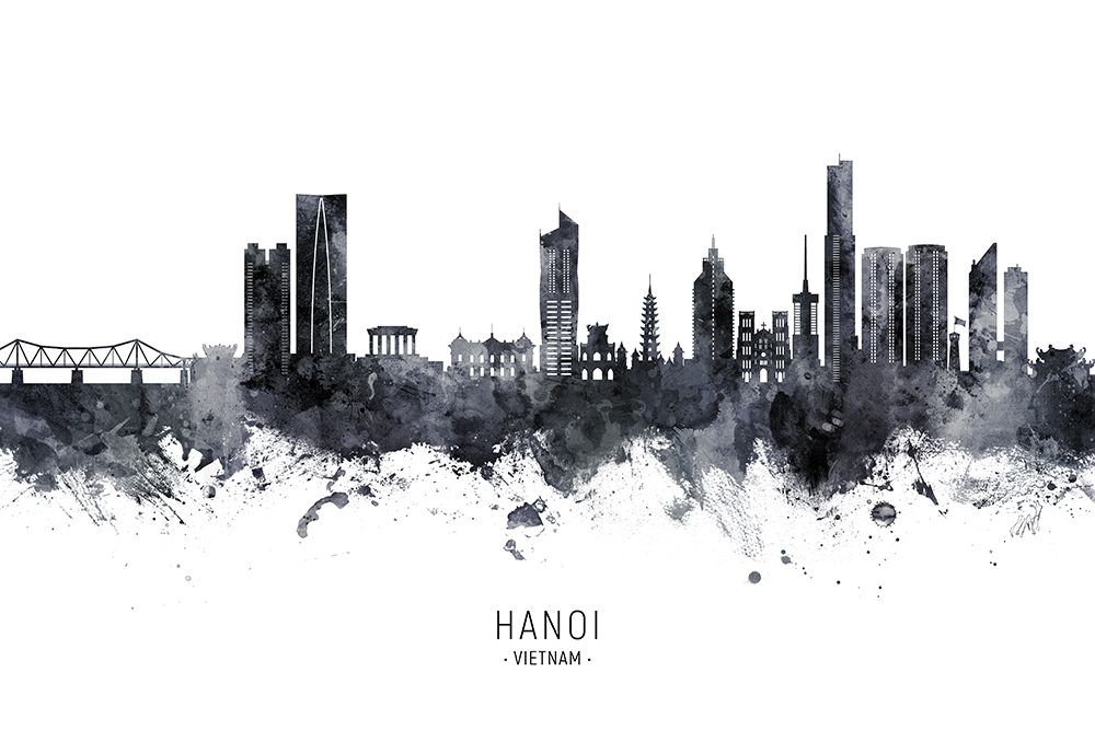 Hanoi (Saigon) Vietnam Skyline art print by Michael Tompsett for $57.95 CAD