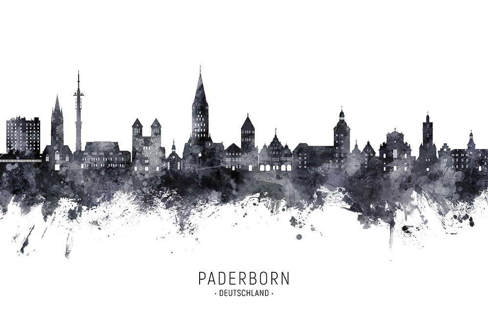 Paderborn Germany Skyline art print by Michael Tompsett for $57.95 CAD