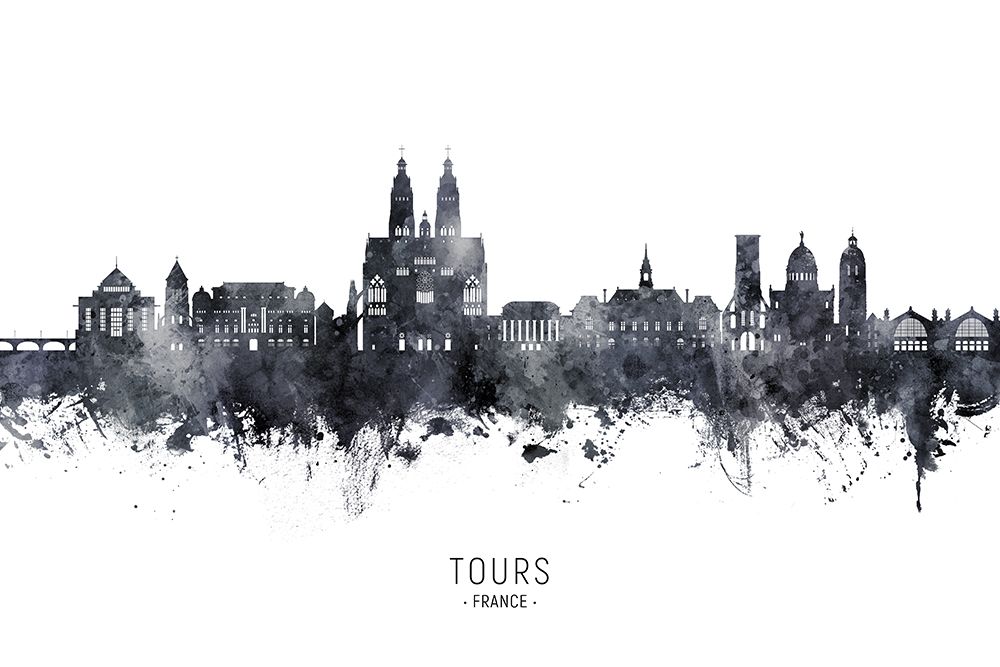 Tours France Skyline art print by Michael Tompsett for $57.95 CAD