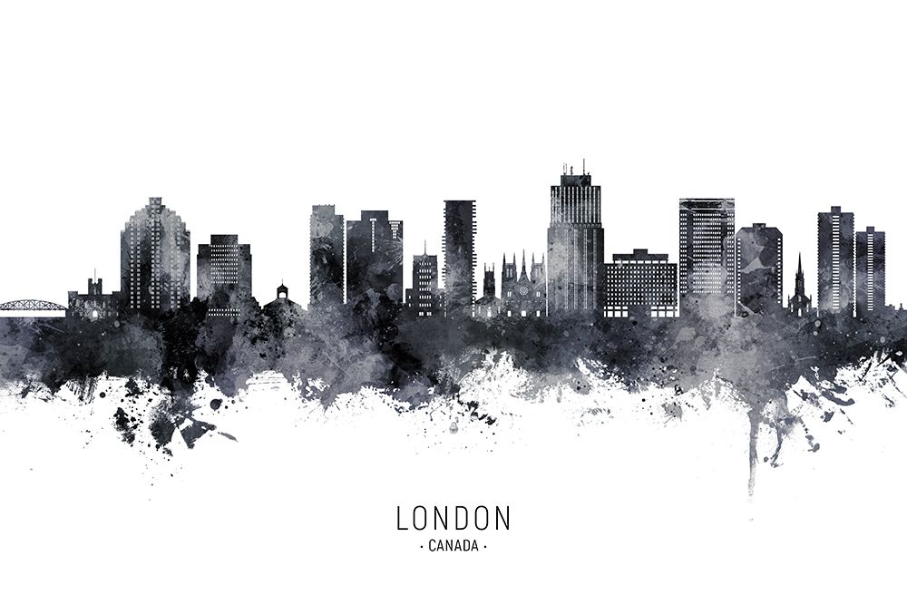London Canada Skyline art print by Michael Tompsett for $57.95 CAD